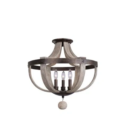 Kalco Harper 3 Lt Florence Gold Semi-flush Mount