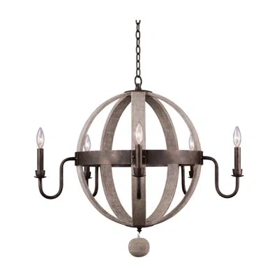 Kalco Harper 32-in 5 Light Socket Florence Gold Chandelier In Metallic