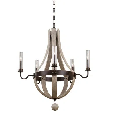 Kalco Harper 5 Lt Florence Gold Outdoor Chandelier
