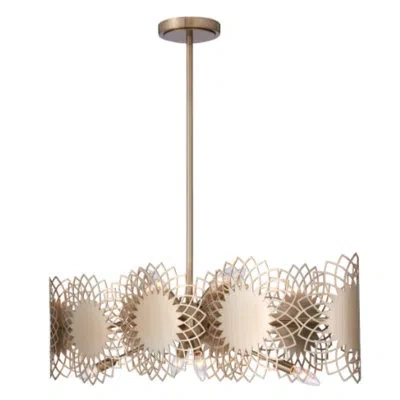 Kalco Helia 8 Lt Brushed Champagne Gold Linear Pendant  In Brushed Gold