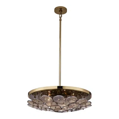 Kalco Hortensia 5 Lt Polished Winter Brass Pendant
