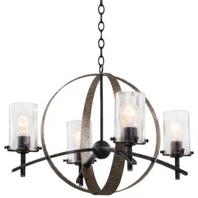 Kalco Irvine Vintage Iron 26 1/2" Wide 4-light Chandelier
