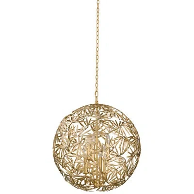 Kalco Jardin 6 Lt Oxidized Gold Leaf Chandelier