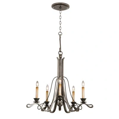 Kalco Keller 5 Lt Chandelier  In Royal Mahogany