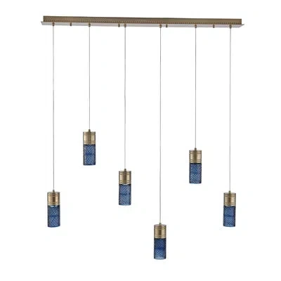 Kalco Kiriko 48-in (36-watt) Led Winter Brass Linear Pendant In Multi