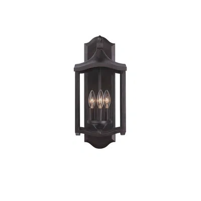 Kalco Lakewood Outdoor 3 Lt Aged Iron Wall Sconce