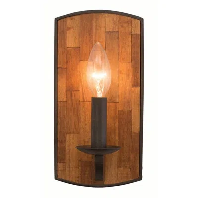 Kalco Lansdale 1 Lt Black Iron Wall Sconce  In Black Iron;fer Noir