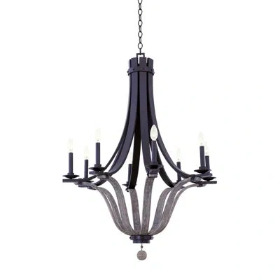 Kalco Lansing 8 Lt Satin Bronze Chandelier