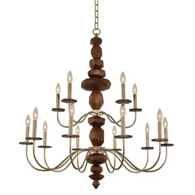 Kalco Lassen 15 Lt Champagne Gold Tiered Chandelier