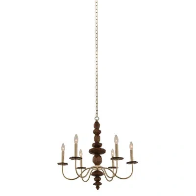 Kalco Lassen 6 Lt Champagne Gold Chandelier