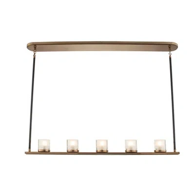 Kalco Library 5 - Light Kitchen Island Linear Pendant