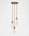 Kalco Lighting Bougainvillea 3-light Drop Chandelier In Warm Gold