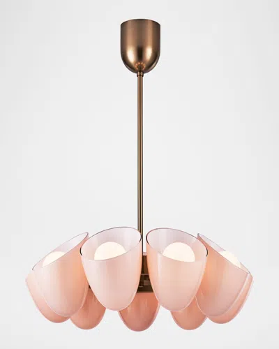 Kalco Lighting Cocoon 28" 9-light Chandelier In Pink