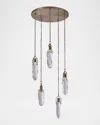 Kalco Lighting Diamante 5-light Crystal Chandelier, 23" In Winter Brass