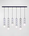 Kalco Lighting Pearls 6-light Island Chandelier In Matte Black