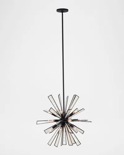 Kalco Lighting Radiance 26" 18-light Capiz Shell Pendant Chandelier In Black