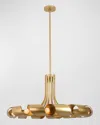 Kalco Lighting Ribbon 36" Chandelier In Bright Gold Leaf