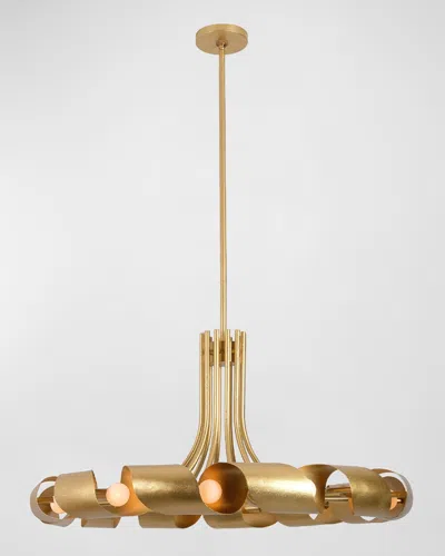 Kalco Lighting Ribbon 36" Chandelier In Blue