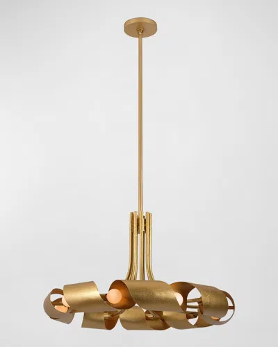 Kalco Lighting Ribbon Chandelier In Gold