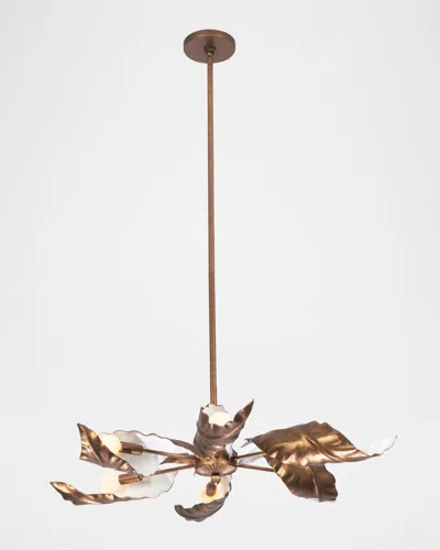 Kalco Lighting Spira 36" Pearlized Antique 6-light Chandelier In Gold