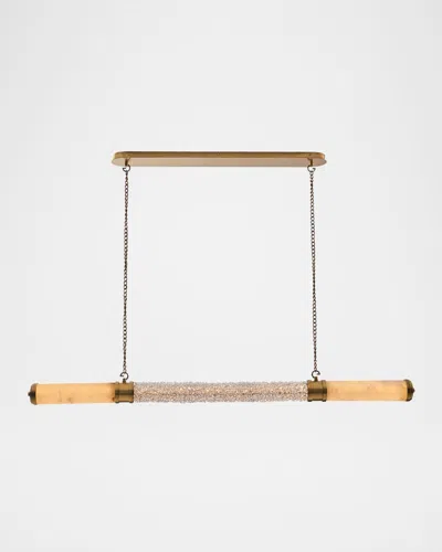 Kalco Lighting Tubo Alabaster Pendant Island Light In True Brass
