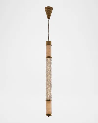 Kalco Lighting Tubo Alabaster Pendant In True Brass