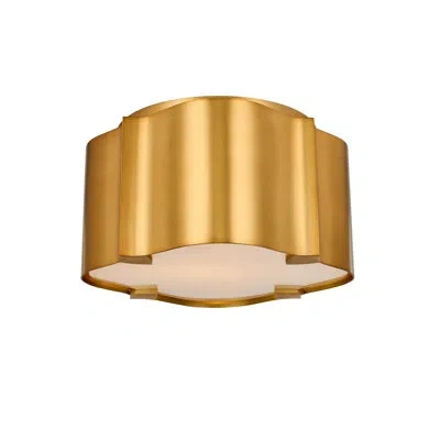 Kalco Lotus 1 Lt Winter Brass Flush Mount