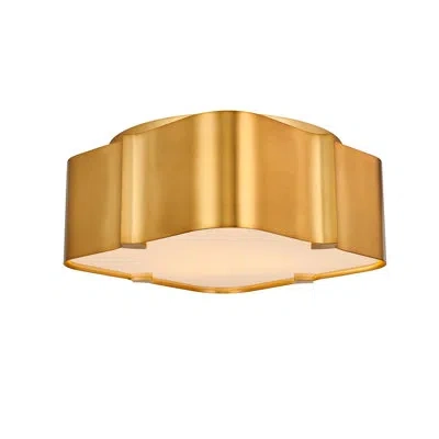 Kalco Lotus 18 In Flush Mount In Brass