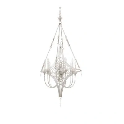 Kalco Loveland 8 Lt Gold Silver Leaf Chandelier
