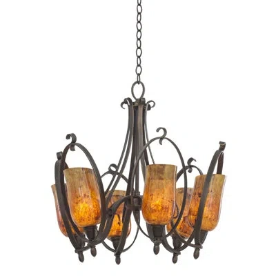 Kalco Mateo 6-light Shaded Chandelier In Penshell