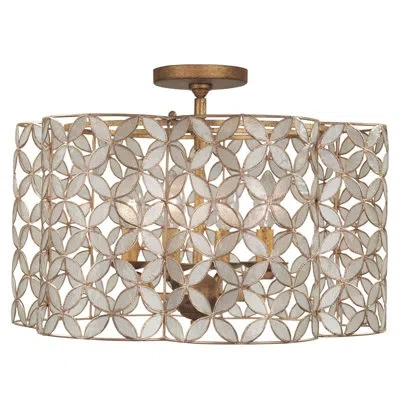Kalco Maurelle 4 Lt Oxidized Gold Leaf Semi-flush Mount