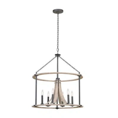 Kalco Middleton 6 Lt Natural Iron Chandelier