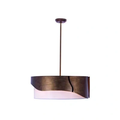 Kalco Midway 28-in 6 Light Socket Brushed Gold Chandelier In Brown