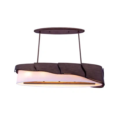 Kalco Midway 6 Lt Brushed Gold Linear Pendant  In Brass