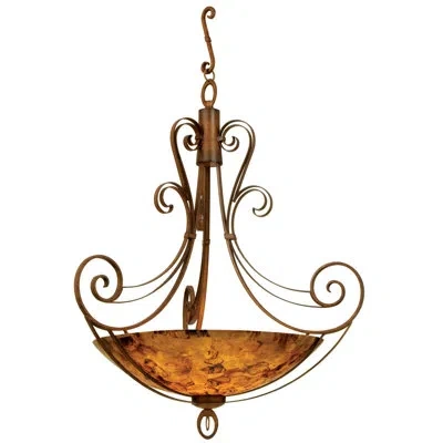 Kalco Mirabelle 6-light Single Bowl Pendant In Antique Copper