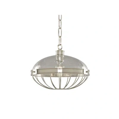 Kalco Montauk 1 - Light Unique / Statement Globe Pendant In Polished Nickel