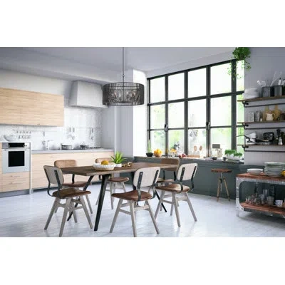 Kalco Morre 6 Lt Black Iron Pendant