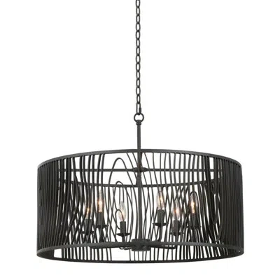 Kalco Morre 8 Light Naturally Inspired Pendant In Black