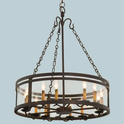 Kalco Morris 12 Lt Bronze Chandelier
