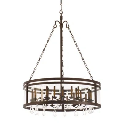 Kalco Morris 24 Lt Bronze Chandelier