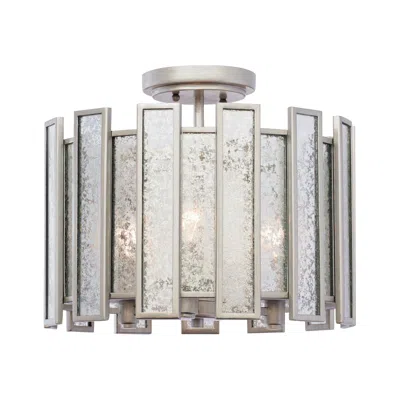 Kalco Palisade 15" Wide Tarnished Silver Ceiling Light
