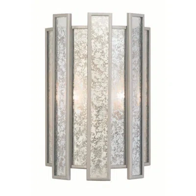 Kalco Palisade 2 Lt Tarnished Silver Wall Sconce