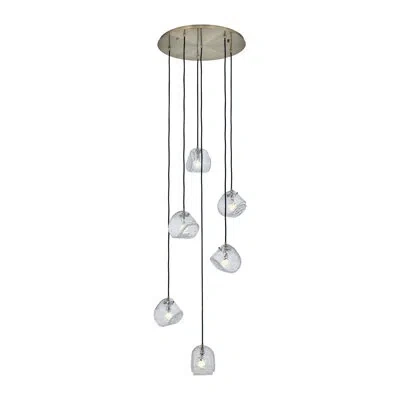Kalco Pallina 24-in 6 Light Socket Winter Brass Chandelier In Silver