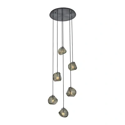Kalco Pallina (40-watt) Winter Chandelier In Satin Black,nickel