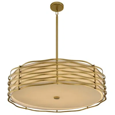 Kalco Paloma 1 Lt Vintage Pearlized Brass Pendant