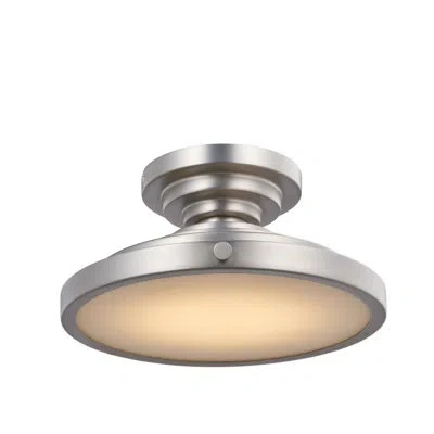 Kalco Pasos 1 Lt Satin Nickel Flush Mount