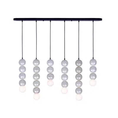 Kalco Pearls 6 Lt Matte Black Linear Pendant