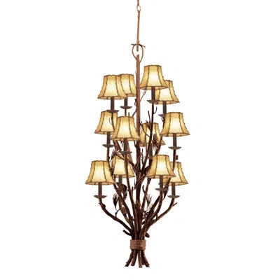 Kalco Ponderosa 12 Lt Ponderosa Tiered Chandelier