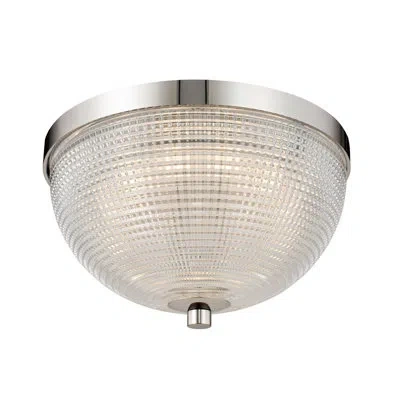 Kalco Portland 1 - Light 10'' Simple Bowl Flush Mount In Polished Nickel