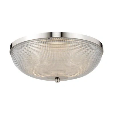 Kalco Portland 1 - Light 16'' Simple Bowl Flush Mount In Polished Nickel